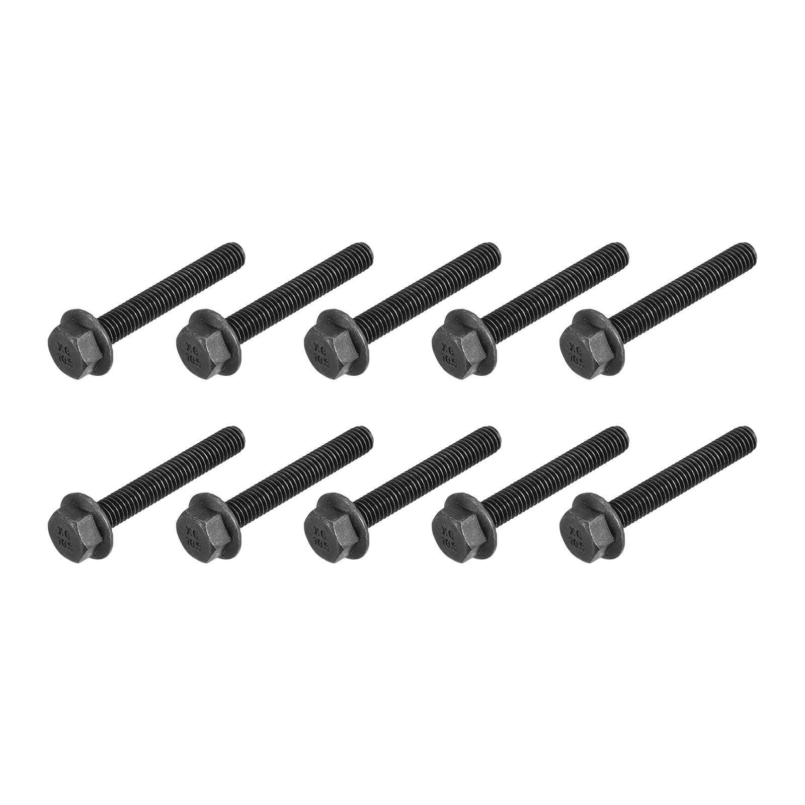 METALLIXITY Flanged Hex Head Bolts (M6x40mm) 30pcs, Hexagon Serrated Flange Bolt Half Thread Screw - for House Construction Hardware Fasteners