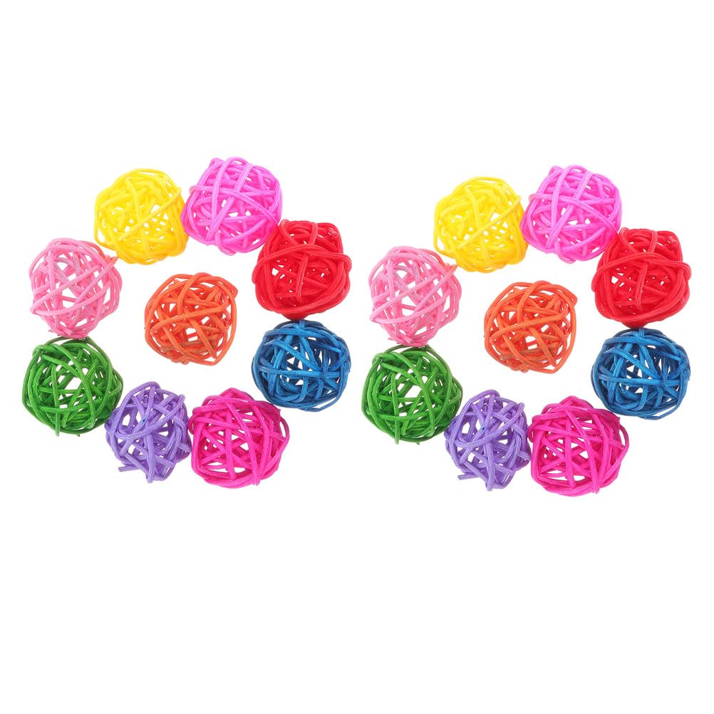 Mipcase Bird Chewing Rattan Balls 20Pcs toys home decor Grass and vines Bunny rattan Ball Toy Bunny Treat Ball Rabbit Treats Bunny Playthings Small Animals Play Balls chew hamster