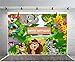 AOFOTO 7x5ft Cartoon Safari Park Animals Backdrop Kids Happy Birthday Party Decorations Fauna Jungle Forest Wildlife Elephant Photography Background Baby Zoo Theme Boy 1st Bday Photo Studio Prop Vinyl
