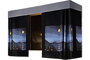 Mocarly Dorm Single Twin Bunk Bed Tents Drapes Dustproof Blackout Underbed Cloth Bed Privacy Curtains 2 Panels + 1 Top (Color 7, 45.3 x 78.7 in)