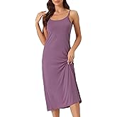 cheibear Womens Spaghetti Strap Nightgown Full Slip Dress Cami Midi Under Dress Plus Size