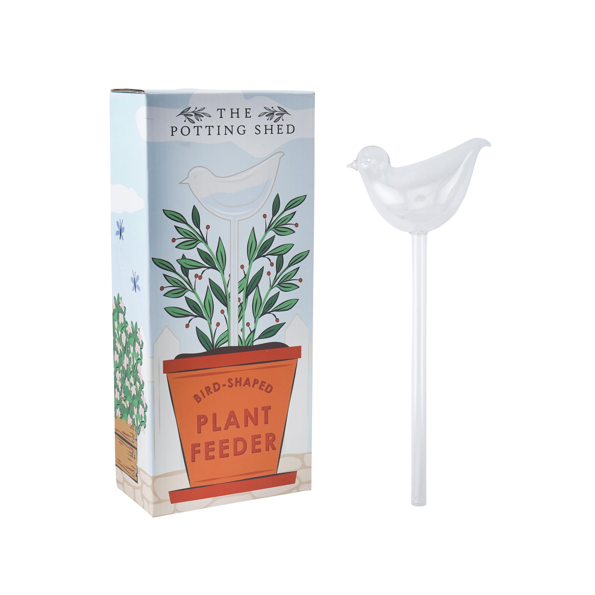 CGB Giftware | The Potting Shed Glass Bird Plant Feeder In Gift Box | Indoor Plants | Outdoor Plants | Gardenware | Watering Plants | The Potting Shed | GB07430