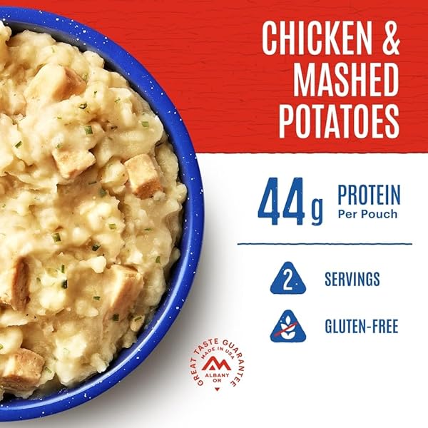 MOUNTAIN HOUSE CHICKEN & MASHED POTATOES | FREEZE DRIED BACKPACKING & CAMPING FOOD | GLUTEN-FREE | 2 SERVINGS