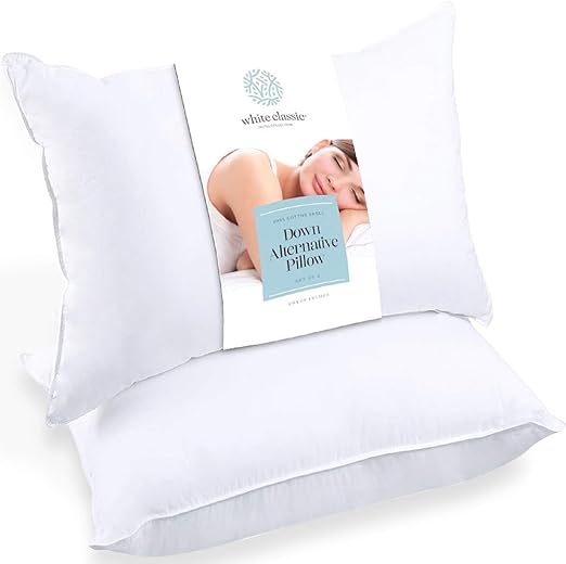 Amazon Com White Classic Bed Pillows For Sleeping Down
