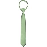 RBOCOTT Solid Color Satin Ties for Boys and Kids Pre-tied Adjustable Necktie for Age 8-12 Wedding and School Graduation
