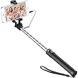 Jetech Battery-free Selfie Stick Extendable Cable Control Self-portrait Monopod Pole with Mount Holder for iOS and Android