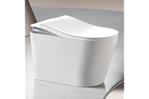LONIKO K2 Luxury Smart Toilet with Water Tank, Auto Open Close Lid, Remote Control, Heated Seat, Adjustable Temperature, Bidet Spray & Baby Wash, Built-In Dryer, Deodorizer, and Night Light