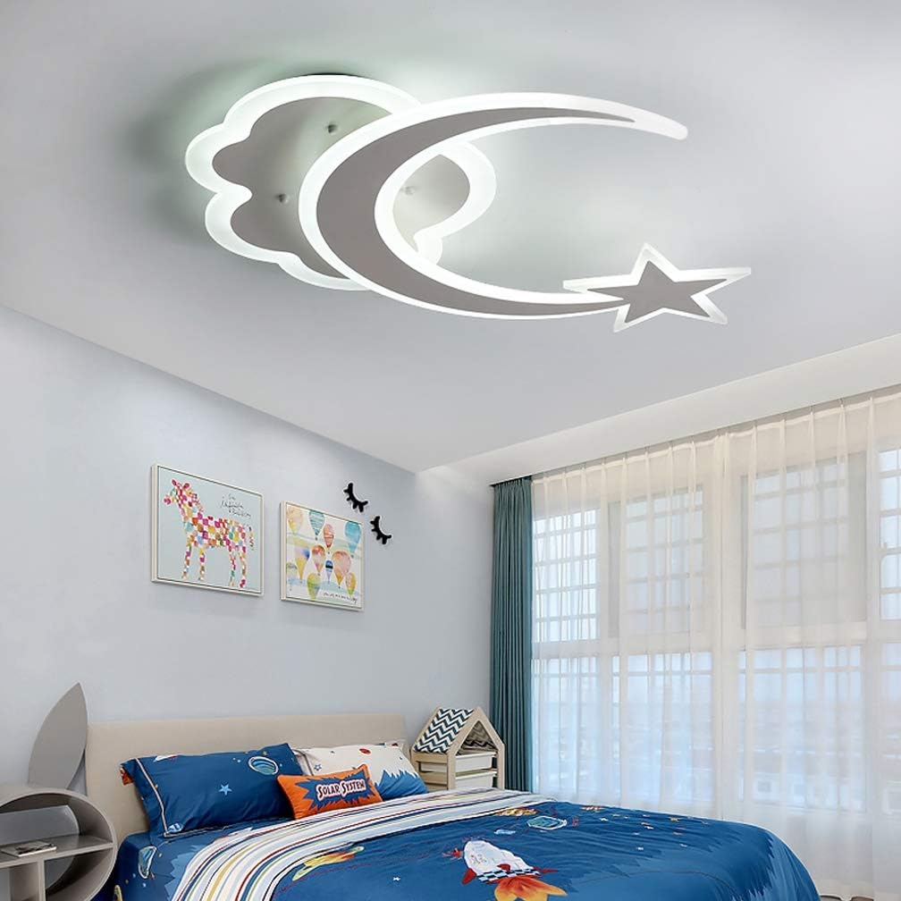 Modern LED Ceiling Light Star and Moon Design Ceiling Lamp Nursery Lamp