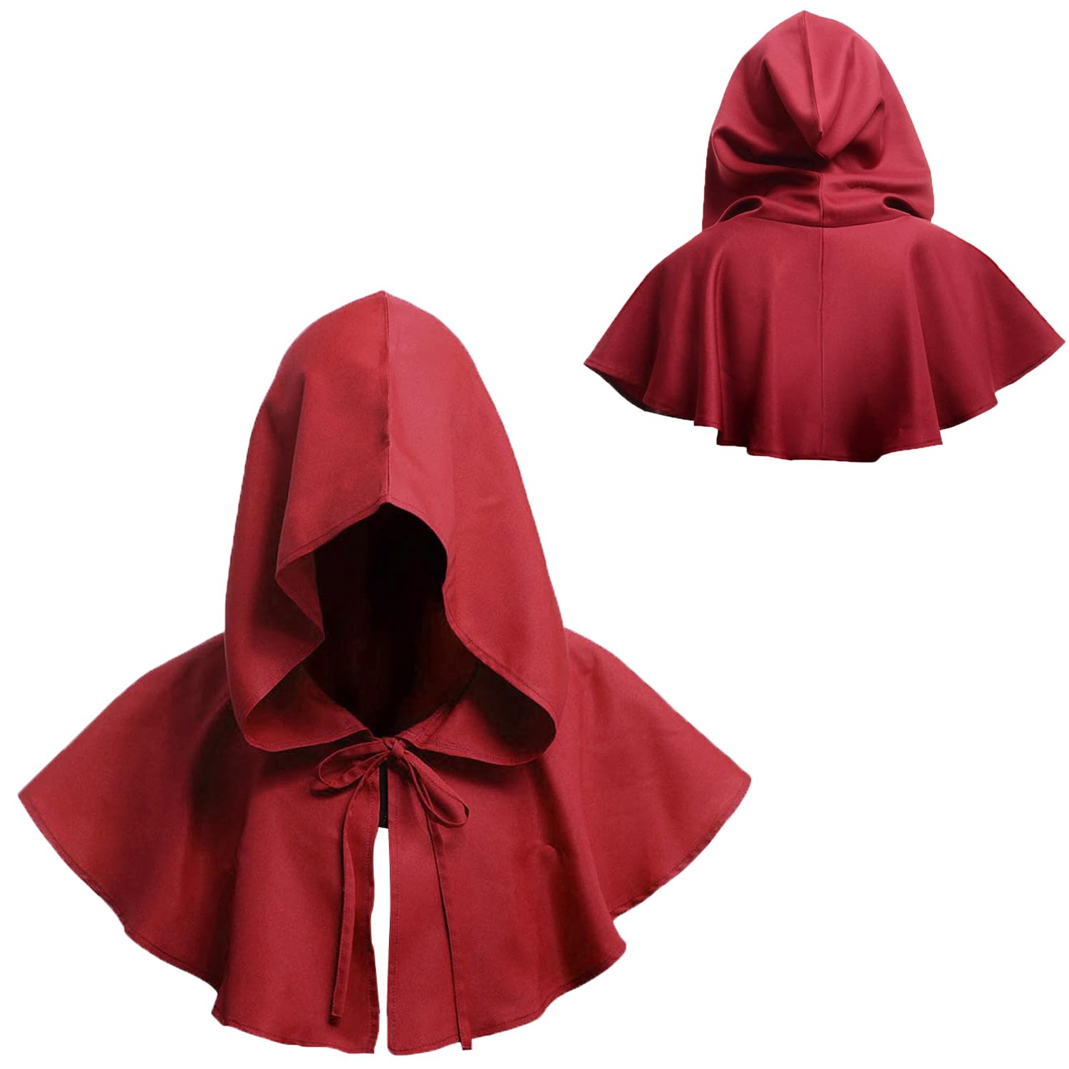 Medieval Cowl Cloak Halloween Cloak Witchcraft Pagan Hooded Grim Reaper Cape Witch Wizard Hooded Cape Poncho Fancy Dress Cosplay Costumes Halloween Christmas Party Accessory Props