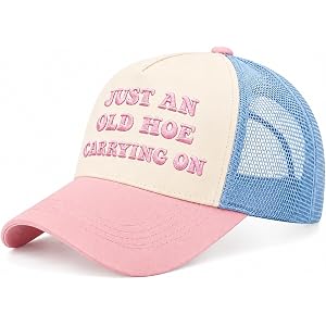 Unkamaty Funny Trucker Hats for Women Gag Gifts Funny Hats with Cotton Front and Breathable Mesh