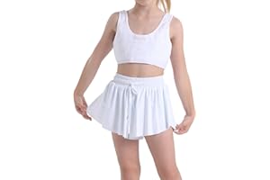 Heyielda Flowy Shorts for Teen Girls Athletic Gym Running Biker Shorts Preppy Youth Butterfly Shorts