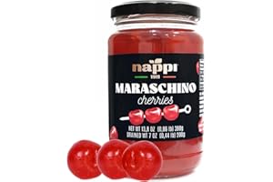 NAPPI 1911 Nappi 1991, Maraschino Cherries without Stems, Red Cherry, 14 oz (390 g),Product of Italy