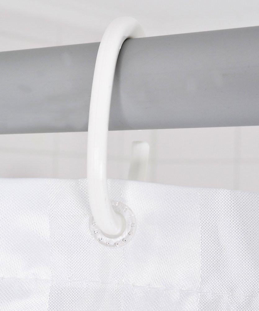 Ridder 495500-350 - Set di 12 Anelli per Tenda Doccia, in Metallo con Sistema di Scivolamento