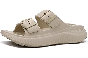 KuaiLu Womens Recovery Sandals With Comfortable Plantar Fasciitis Arch Support, Orthotic Adjustable Thick Cushion Sport Slides Reduces Stress on Feet, Joints & Back Post-Exercise