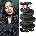 Mscove Hair Brazilian Hair 3 Bundles Body Wave Grade 6A Unprocessed Virgin Human Hair Weave Extensions Total 300g Natural Color (18inch 20inch 22inch)