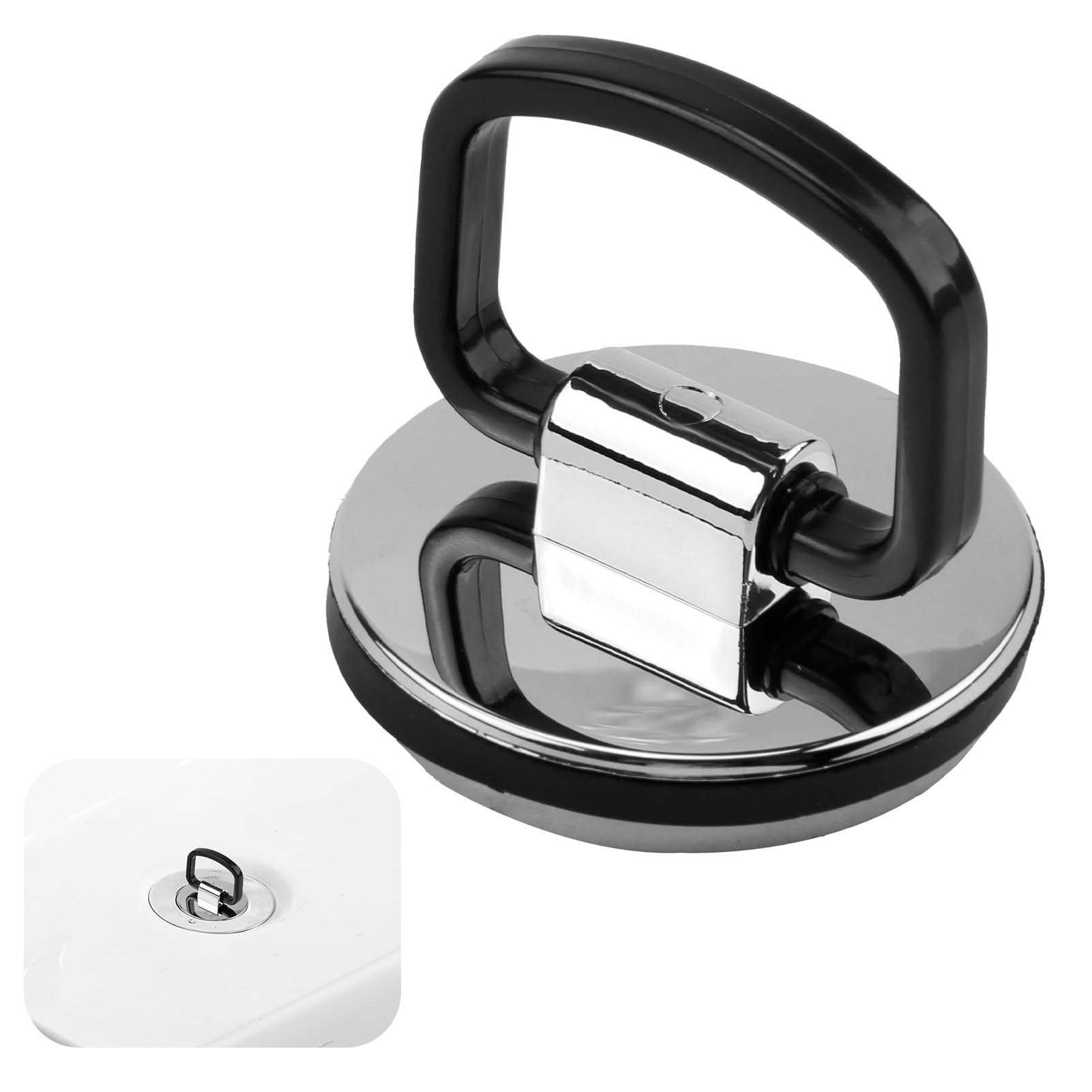 brileze Sink Plug 45mm Universal Chrome Bath Plug Replacement Drain Stopper with Handle Rustproof Plugs for Sinks Polished Effect ABS Plastic and Rubber Seal for Bathroom Kitchen Sinks Bathtubs