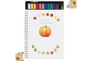 SQZQLD Beginner Watercolor Painting Kit Watercolor Workbook Coloring Book 12 Colors Paint Set with Brush,Easy Nature Scenes Beginner Friendly Watercolor Paint Set Gift for Adults Teens. (Halloween)