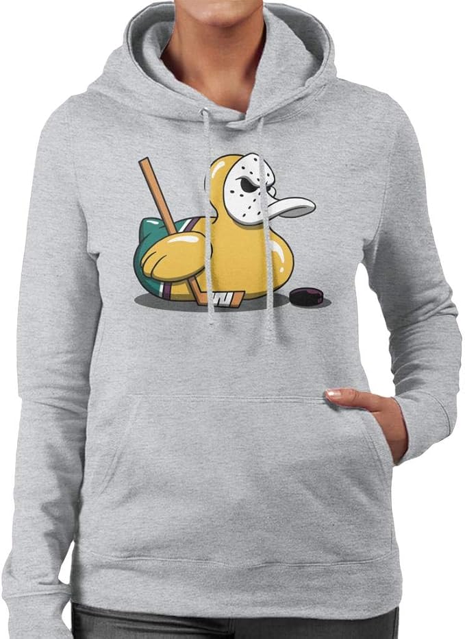 Mighty Ducks Cute Rubber Duck Goalie Women's Hooded Sweatshirt Amazon