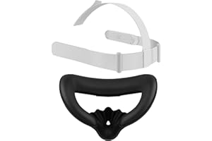 TOMSIN Head Strap and Face Cover Pad for Oculus Quest 2, Original Replacement Headstrap&Sweatproof PU Leather Face Cushion Pad - VR Accessories Kit Compatible with Meta Quest 2 Headset