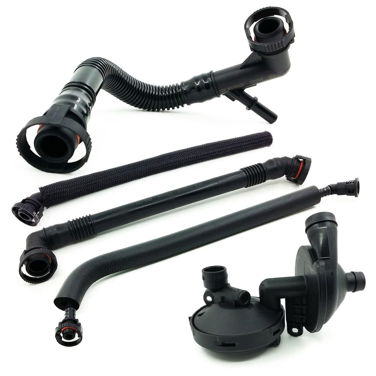 Photo 1 of Crankcase Ventilation Valve Oil Separator Hose Compatible with BMW E46 E60 E39 X3 X5 320i, 323i, 325, 325i 328i, 330i, 525i, 528i CCV PCV Valve Ventilation Separator 5 Piece Value Kit 11611432559