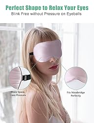 Sleep Mask with Pouch, 2 Pack 100% Real Natural
