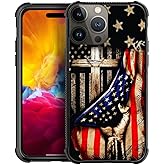 DAIZAG Compatible with iPhone 15 Plus Case,All-Round Protection Shockproof Anti-Scratches TPU Cover,Cases for Man Woman-Wooden Cross Power American Flag