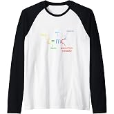 E Equals M C Squared E=MC2 Science Equation Raglan Baseball Tee