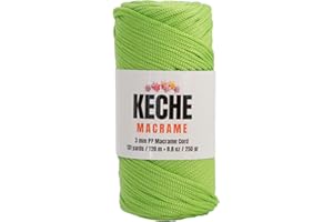 KECHE Macrame Cord | Macrame Supplies 3mm Polyester Macrame Rope Yarn for Table Runner Wall Décor Plant Hanging 131 Yards - Pistachio