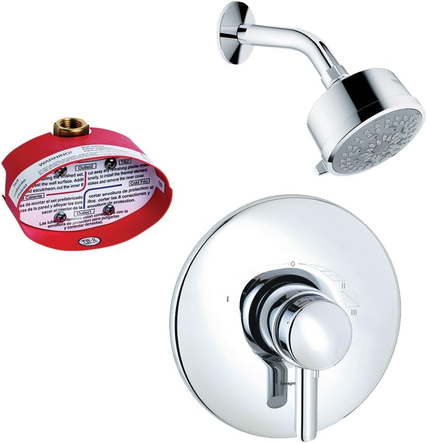 Hansgrohe KS3173727683CR Focus S Thermobalance III Trim Shower Kit
