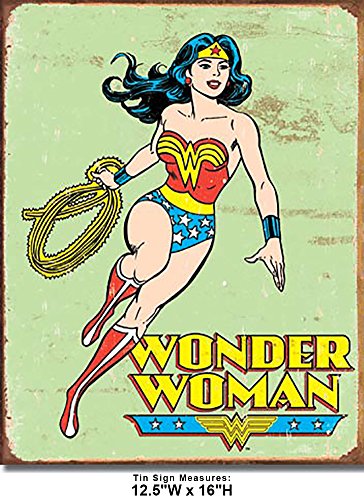 Shop72 Tin Sign DC Comic Wonder Woman Super Hero Metal Tin Sign Retro Vintage No Damage to Wall - Thumbnail 2