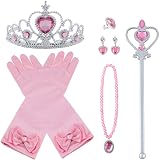 Vicloon Elsa Dress Up Accessories Set of 9 Pink Princess Costume Kit view 1