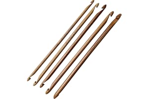 KNITPAL 6-inch (15cm) Double Ended Tunisian Crochet Hooks, for Afghan Stitches and Socks (3 Free Patterns),Set of 5 Sizes G/4mm, 7/4.5mm, H/5mm, I/5.5mm and J/6mm, Same size on each end