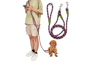 pawstrip Hands Free Dog Leash Crossbody Dog Running Leash Handsfree Pet Rope for Hiking Training Heavy Duty Reflective Pet Walking Belt (Black) Duty Reflective Pet Walking Belt (Purple)