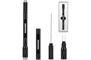 Demcigar 4-in-1 Cigar Punch Multitool Set,Stainless Steel Dual Size Cigar Hole Opener(8mm/11mm) with Enhancer Cutter Sharp Cigar Draw and Twin Nubber(Black)