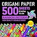 Origami Paper 500 sheets Rainbow Patterns 6