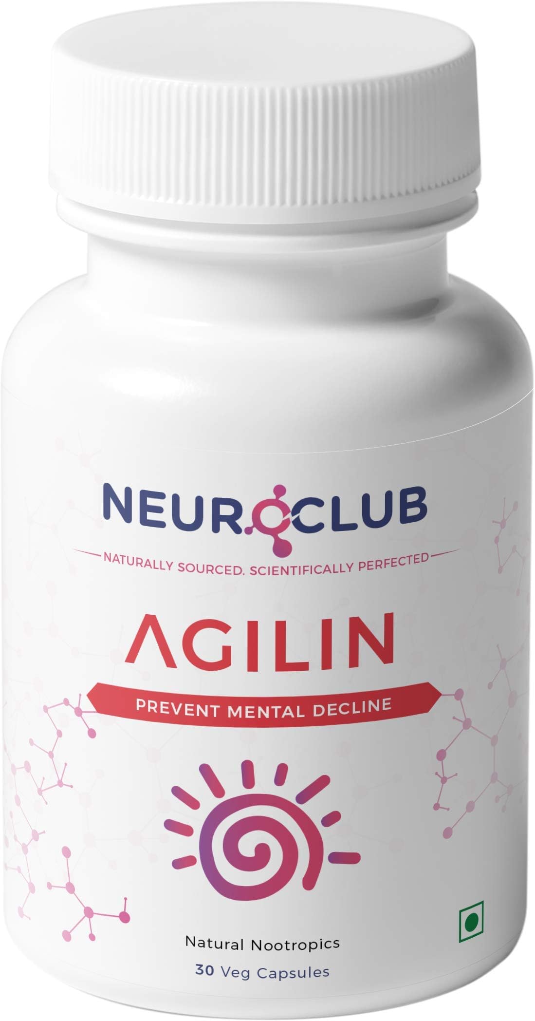NeuroClub AGILIN - All Natural Herbal Brain Supplement to Prevent Mental Decline | Combat Ageing of Brain