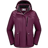 CAMEL CROWN Women's Waterproof Ski Jacket Warm Winter Snow Coat Hiking Windbreaker Hooded Outdoor Snowboarding Jacket