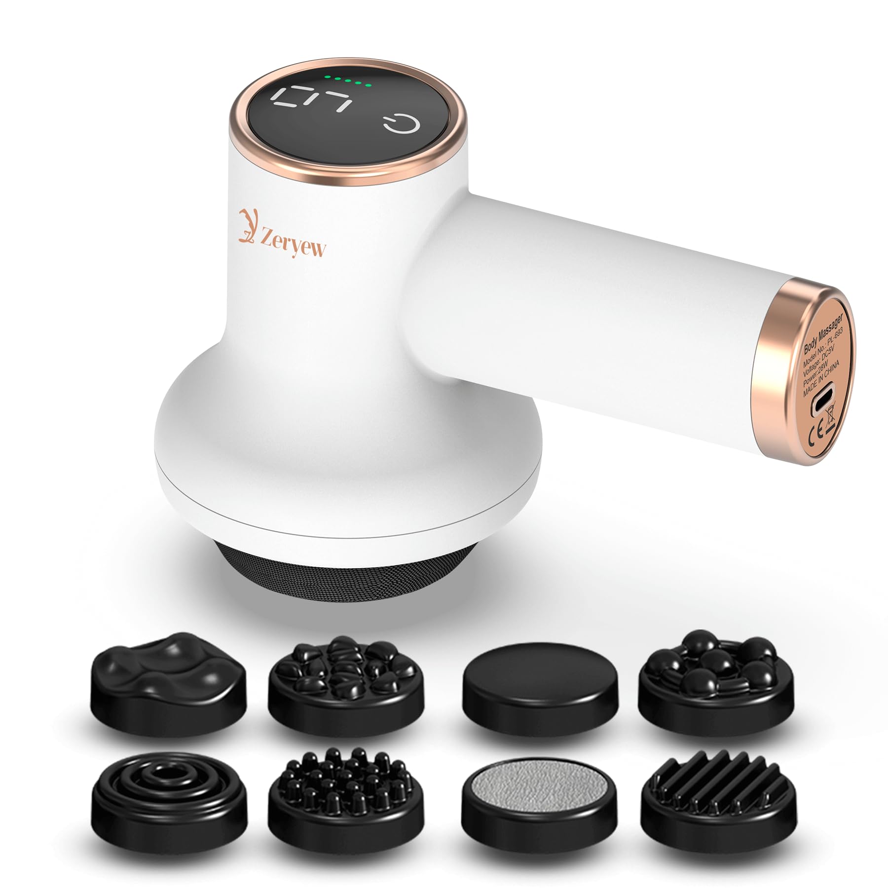 Photo 1 of ZY ZERYEW Cordless Cellulite Massager, Handheld & Mini Lymphatic Drainage Massager, Massage Stomach Belly Arms Legs, Body Sculpting Machine for Women Female at Home -1.1lb Weight