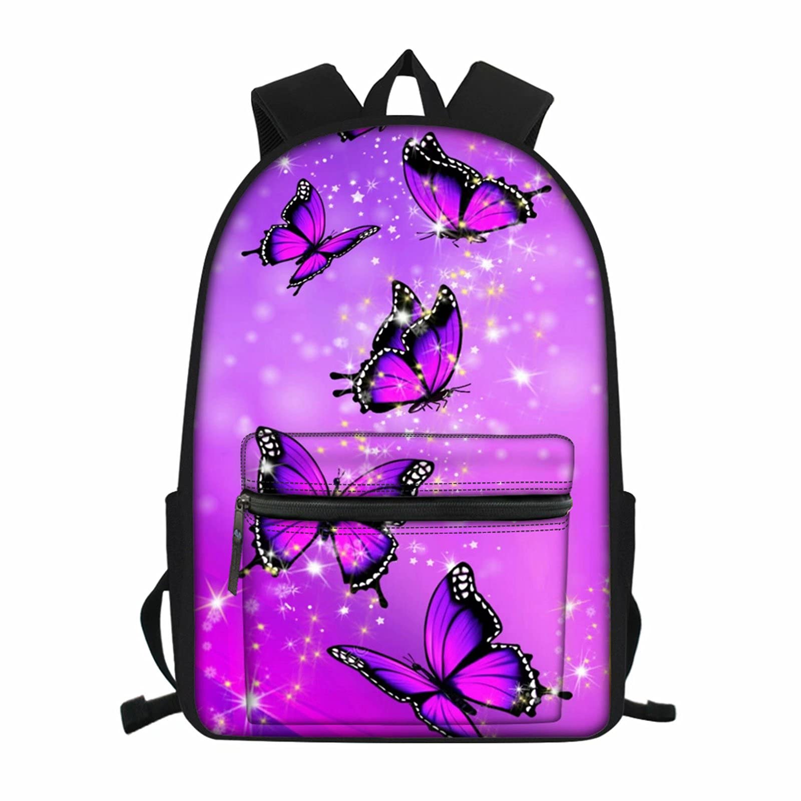 NETILGEN Shiny Butterfly Children School Bags Kids Backpack In Primary Schoolbag For Women Girls Waterproof Bagpack Book Bag