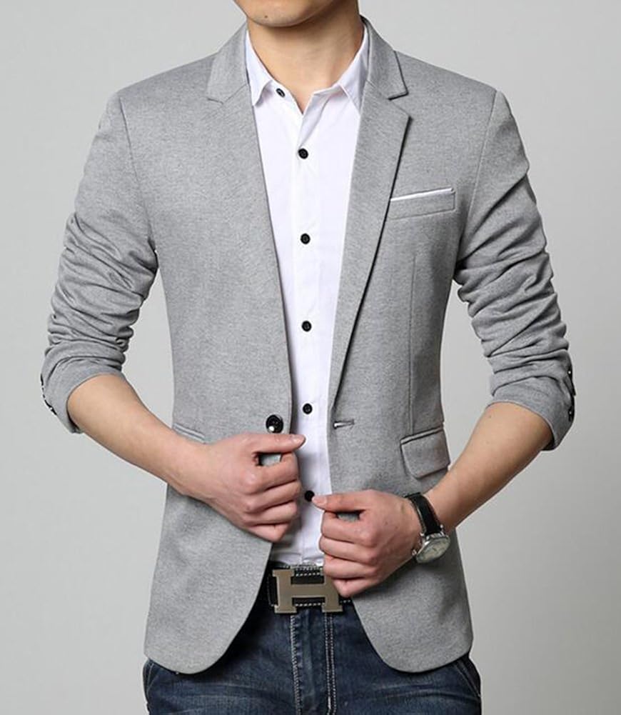 Beninos Men's Premium Casual One Button Slim Fit Blazer Suit Jacket Sport Coat at  Men’s Clothing store