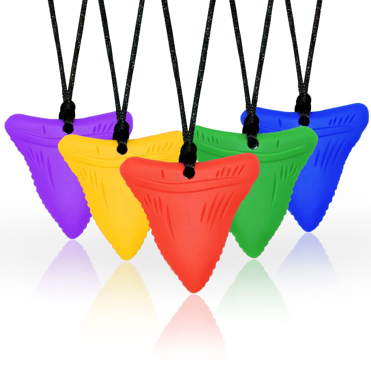 Silicone Pendant Necklace, Soft Durable Wearable Accessory, BPA Free Silicone Necklace Alternative for Everyday Use, Lightweight Comfortable Design for Teens and Adults(Shark Teeth)