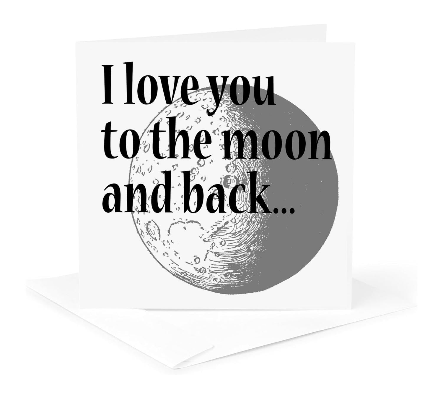3dRose gc_254616_5 6 x 6-Inch I Love You to The Moon And Back - Greeting Card