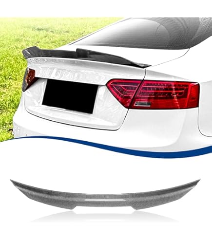 Ala Alerón Maletero De Fibra De Carbono Para Audi A4/S4 SLine B9 (2017-2024) - Estilo Alta Patada - ¡Sin Taladrar!