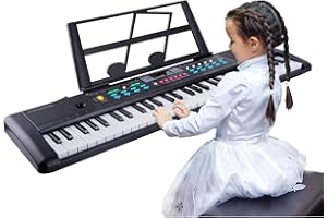 TWFRIC Kids Keyboard Piano with Microphone 61 Keys Electronic Piano for Kids Ages 5-9 Portable Piano Keyboard Educational Musical Toys for 4 5 6 7 8 9 Year Old Boys Girls Children Birthday Gift