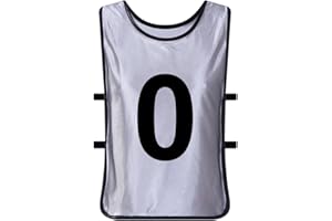 TOPTIE Numbered #0 Training Vest, Tank Top, Soccer Pinnies - 1 PC