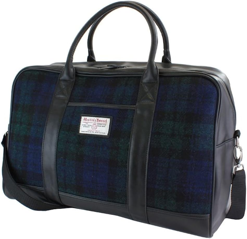 Harris Tweed Black Watch Tartan Overnight Bag