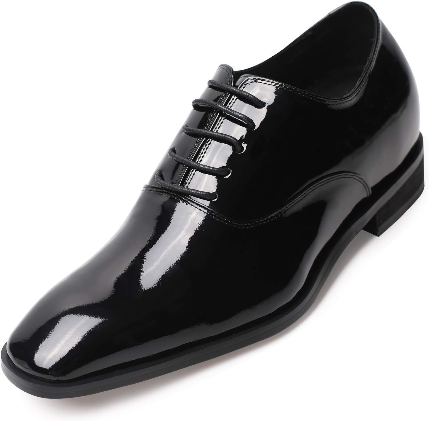 CHAMARIPAElevator Shoes for Men Invisible Height Increasing 7.5CM/2.95 Inches- Leather Height Increasing Formal Dress Shoes for Working, Dating & Party