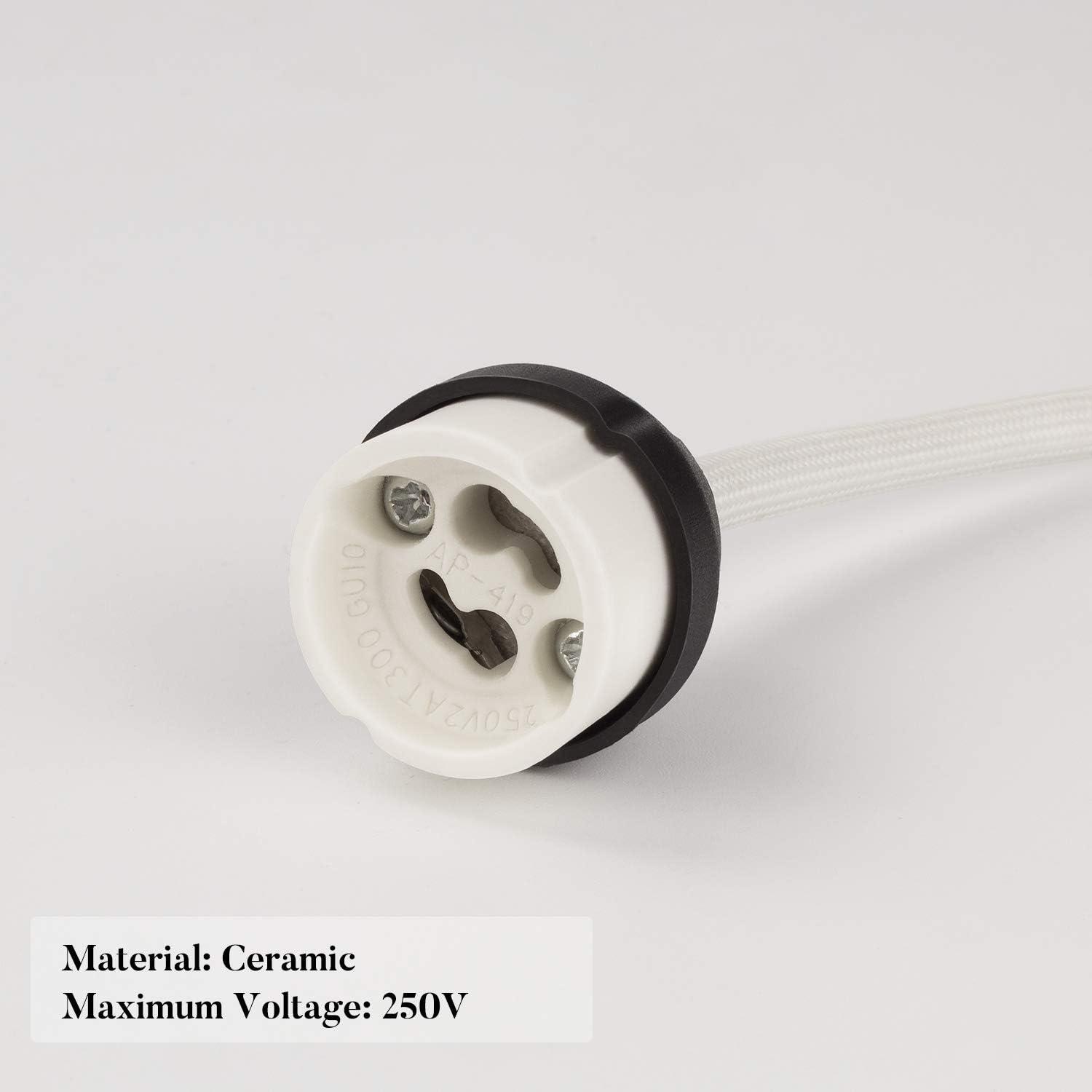 DiCUNO GU10 Lamp Holder 0.75mm² 15CM/150MM Wire GU10 Connector Ceramic Base for Spotlight Bulb 0-250V, 300W, 2A, 10 Packs - Image 4