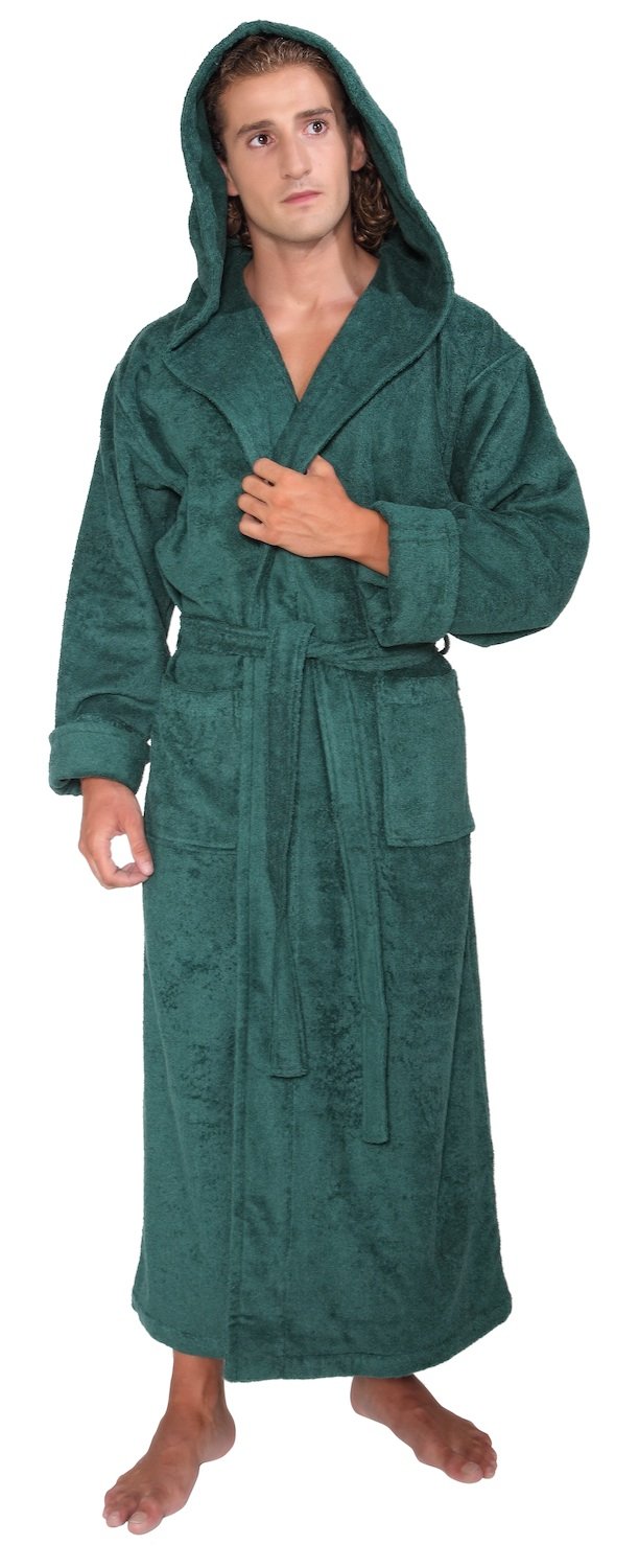 Arus Men's Hood'n Full Ankle Length Hooded Turkish Cotton Bathrobe XL