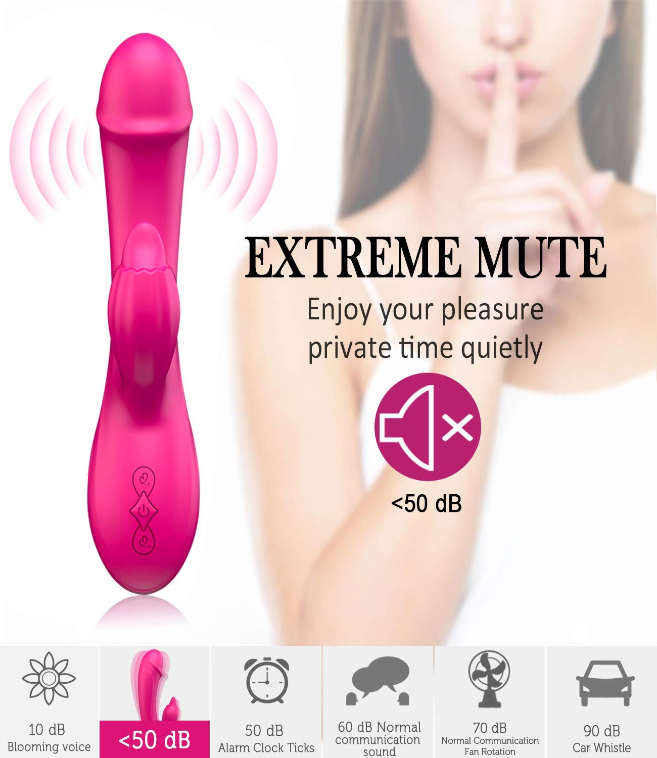 G Spot Vibrator - Sexy Slave Ava Clitoral Stimulator with Tongue Tickler, 7 Vibration Silicone Waterproof Realistic Vibe, Sex Toys for Women, Rose Pink